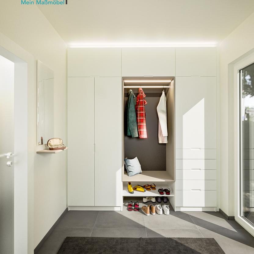Garderobe in Weiß Korpus mein Maßmöbel