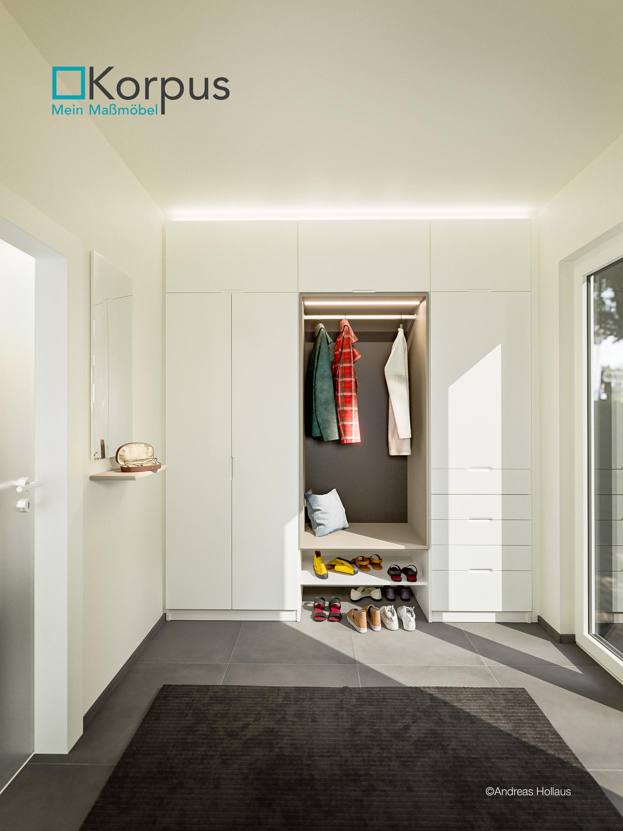 Garderobe in Weiß Korpus mein Maßmöbel Garderobe in Weiß Korpus mein Maßmöbel